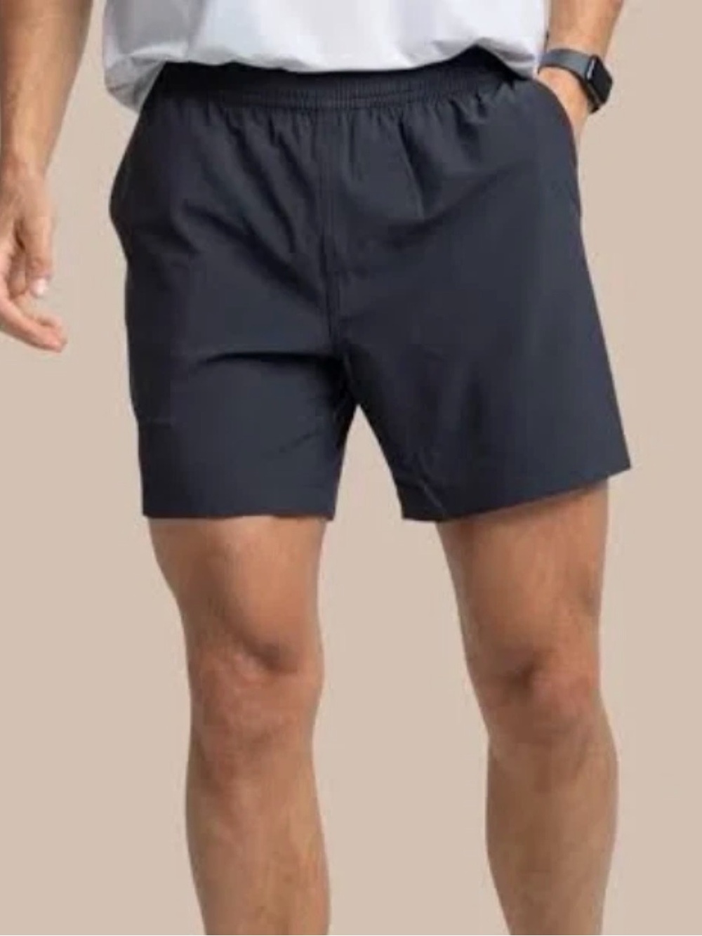 Men’s Southern Tide Black Rip Channel 6" Performance Short Lined Gym Size Large